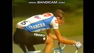 Tour de France 1987 Etape 3 Acacio Da Silva vainqueur, Erich Maechler en jaune Tour de France 1987 Etape 3 Acacio Da Silva vainqueur, Erich Maechler en jaune