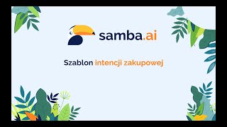 Konfiguracja szablonu intencji zakupowej - Samba.ai