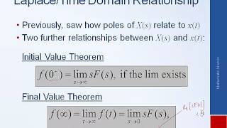 System Dynamics and Control: Module 3c - Relationship Between the Time and Laplace Domains
