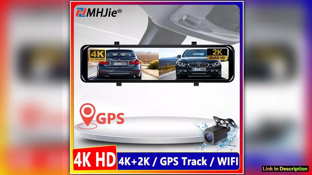 12 Front 4K 2160P Car Dvr Rear 2K 1440P Camera Rearview Mirror WIFI Video Recorder Dual Lens GPS