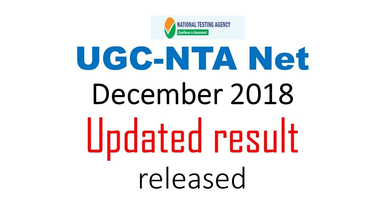 Updated Result Released | Dec 2018 || UGC- NTA NET || 8948156741