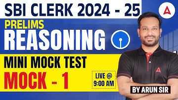 SBI Clerk Reasoning Mock Test 2025 #1 | SBI Clerk Reasoning Preparation in Tamil | by Arun Sir