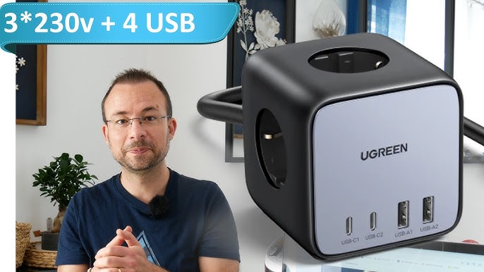 UGREEN DigiNest Cube 6 en 1 Multiprise USB 2 Prises avec 100W 4