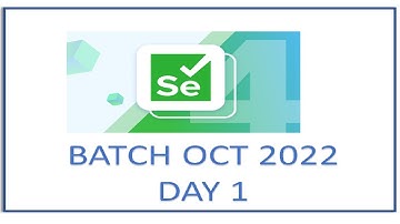 Selenium 4.0 with Core Java - Live training Batch Oct 2022