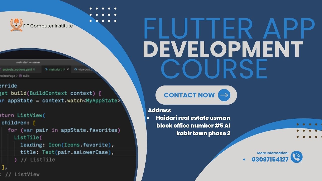Flutter App Development Course In Lahore, Punjab Pakistan - YouTube