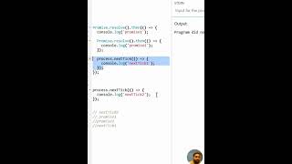Event loop Process.next tick function | interview Questions | #coding #codeblocks #javascript
