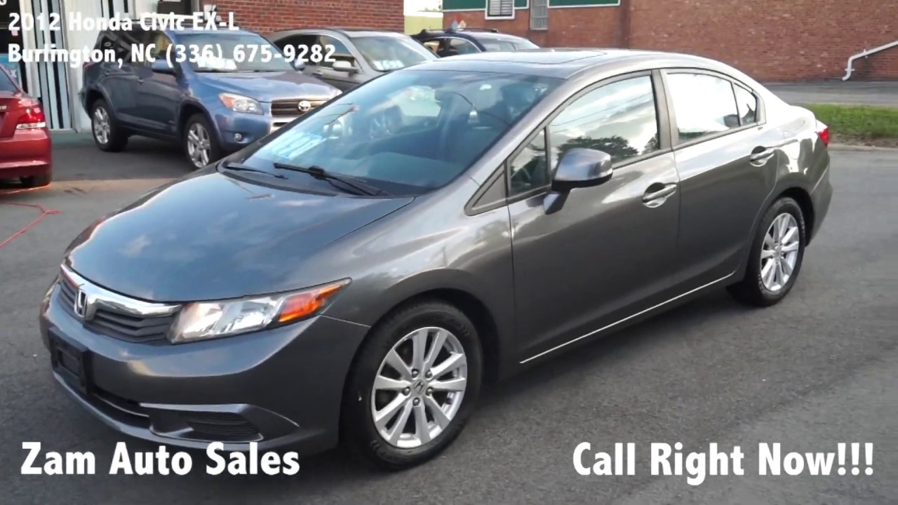 Used 2012 Honda Civic EX-L- Gray-ZAM Auto Sales, LLC. - 910 S. Church St. Burlington NC 27215- $8790