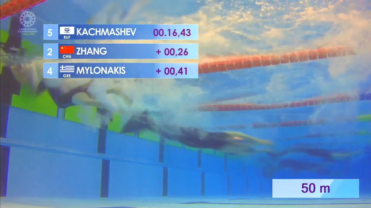 CMAS Finswimming World Championship, 05.07.2021, 100SF men, heat 3