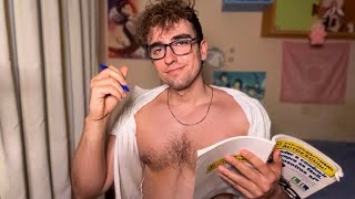 ASMR Cute Nerd Has A Crush On You (Ripping Clothes, Male Whispers)