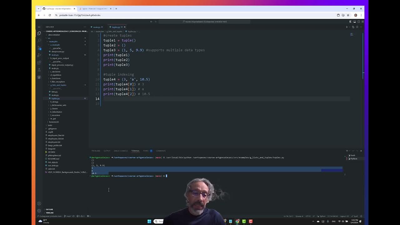 COSC 1336 Python Final Exam Review: Tuples - YouTube