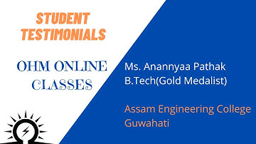 Student Testimonial by Ms. Anannyaa Pathak | GATE-2021 | OHM ONLINE CLASSES