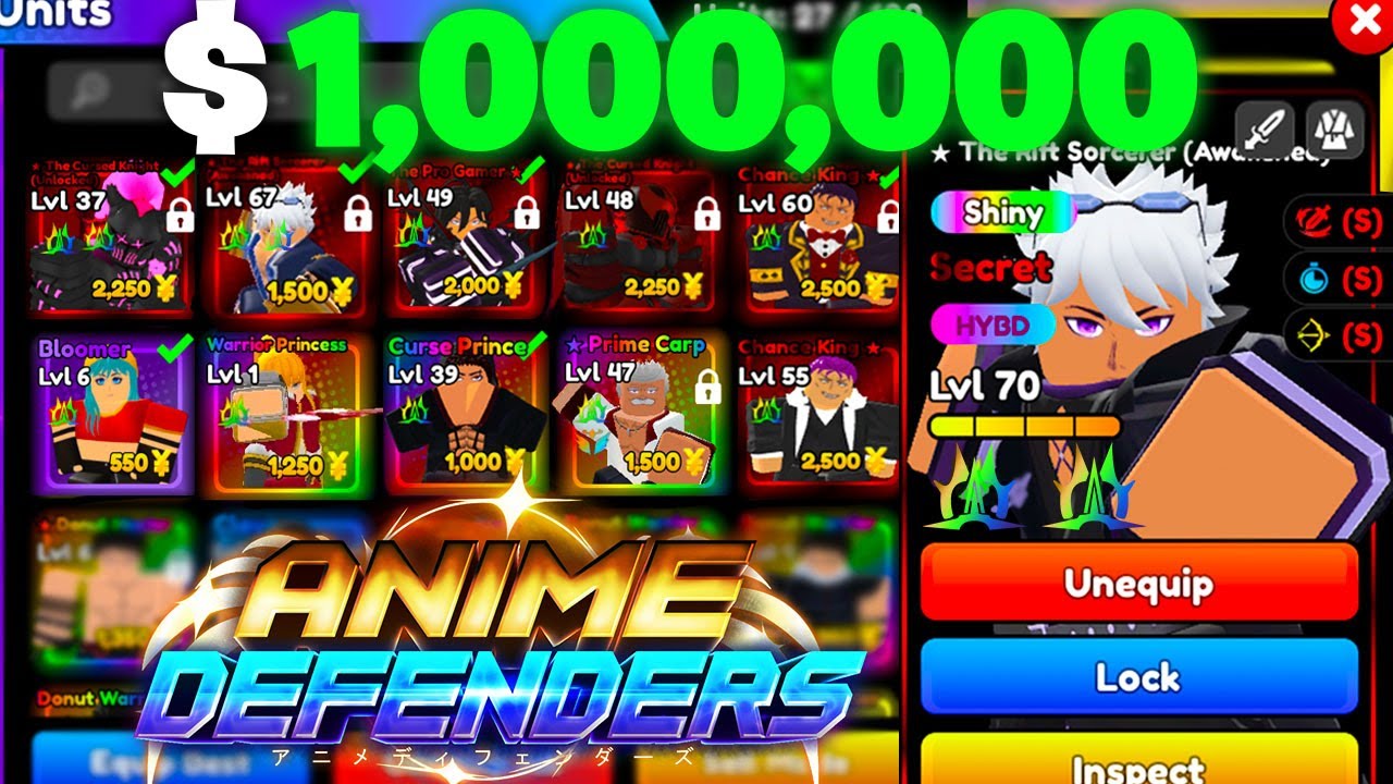 I Logged Into THE BEST ACCOUNT ($1 MILLION ROBUX) In Anime Defenders ...