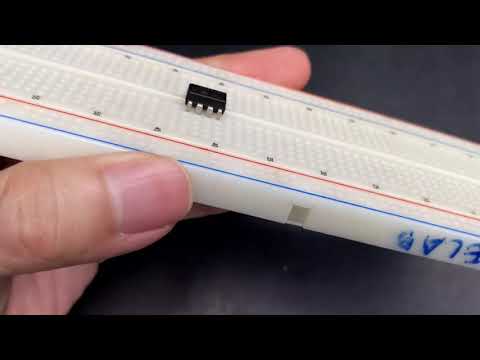 在麵包板上固定 IC 接腳時，極為罕見的錯誤 A rare mistake it may happen when inserting IC on breadboard