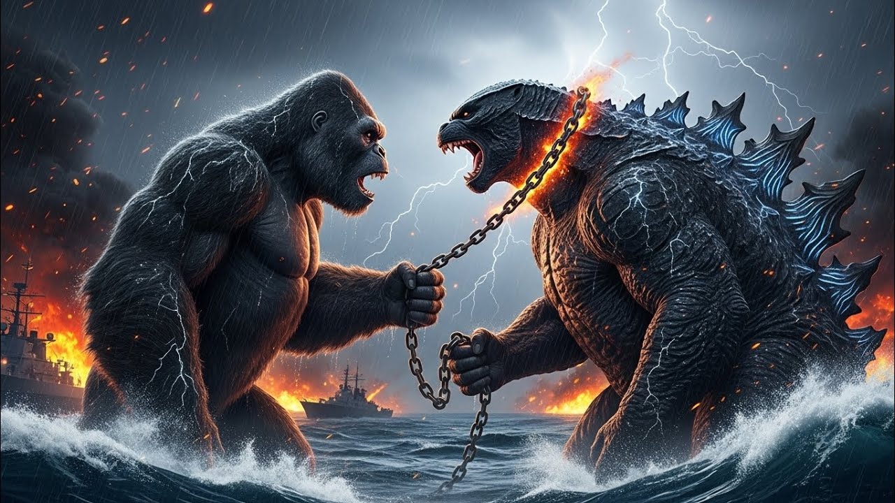 Godzilla In Chains “King Kong vs Godzilla – The Chain of Power 🔥 Epic Ocean Ba'ttle in 4K ...