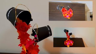 #soulartandcraft #floatingbucket #paperflowers  how to make floating bucket diy floating bucket