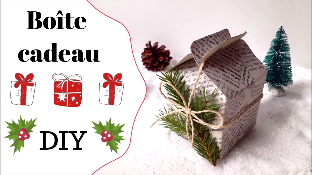 Déco de Noël : Fabriquer une boîte cadeau maison en papier - YouTube