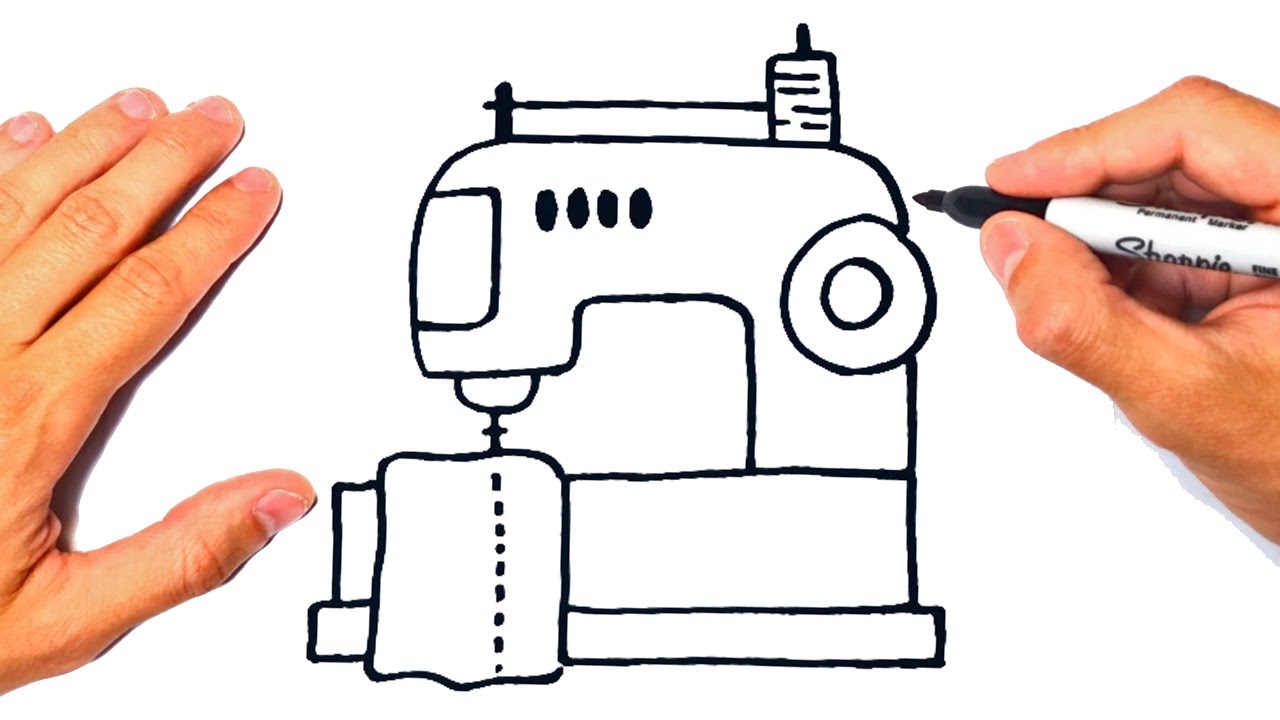 Como dibujar una Máquina de Coser | Dibujo Máquina de Costura - thptnganamst.edu.vn