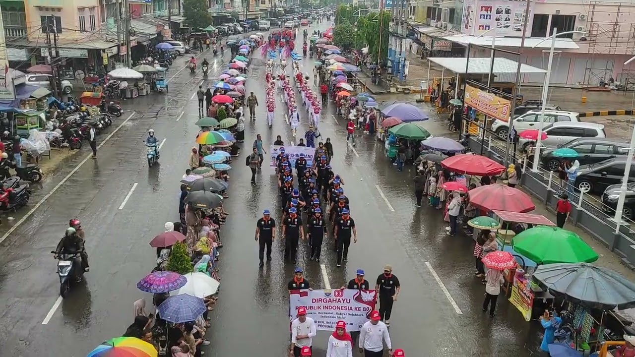 Pawai pembangunan provinsi Jambi hut RI ke 80 kawasan kota Jambi #pawai #hutrike80 