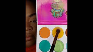 Quick orange  and yellow eye look | spring makeup