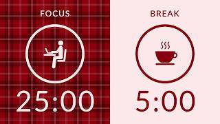 25/5 Pomodoro Timer with Brown Noise 🎧 2-Hour Study with Me for Deep Focus & ADHD ✨
