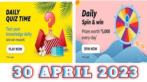 Amazon Funzone Quiz Answers Today| 30 APRIL 2023|  @dailyquiztime #amazon #amazonfunzon