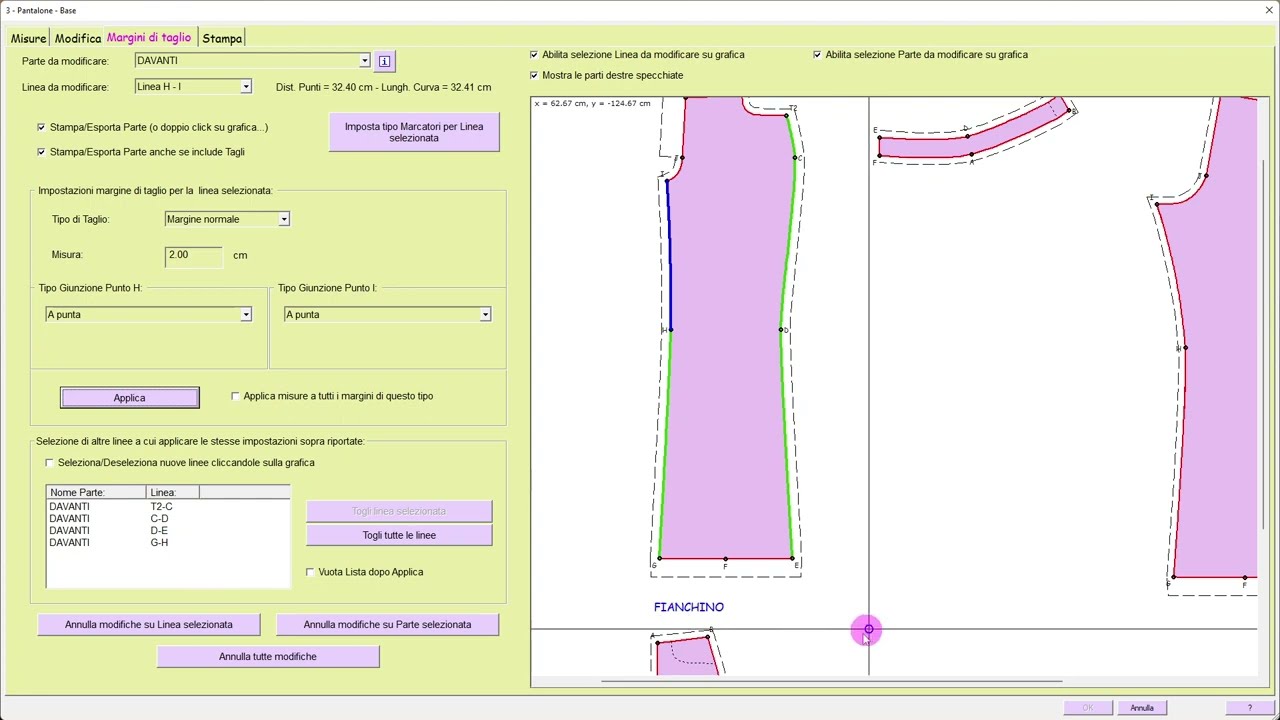 Margini di Taglio, funzioni principali
