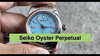 Mod nh35 36mm オイパペ　ブルー Check out #seiko #oyster #perpetual in #blue dial Email