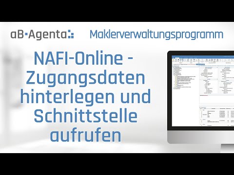 NAFI-Online – Zugangsdaten hinterlegen und Schnittstelle aufrufen