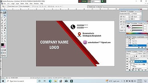 How to create professional business card in Photoshop 7.0 ! visiting card design tutorial.