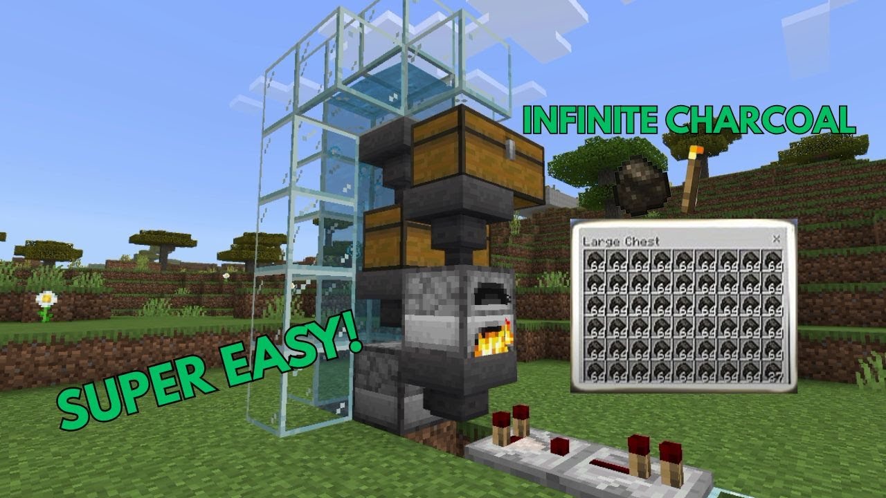 SUPER EASY CHARCOAL FARM in Minecraft - YouTube
