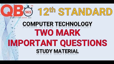 TN | 12th Standard Computer Technology Two Mark Important Questions - Full Portion
