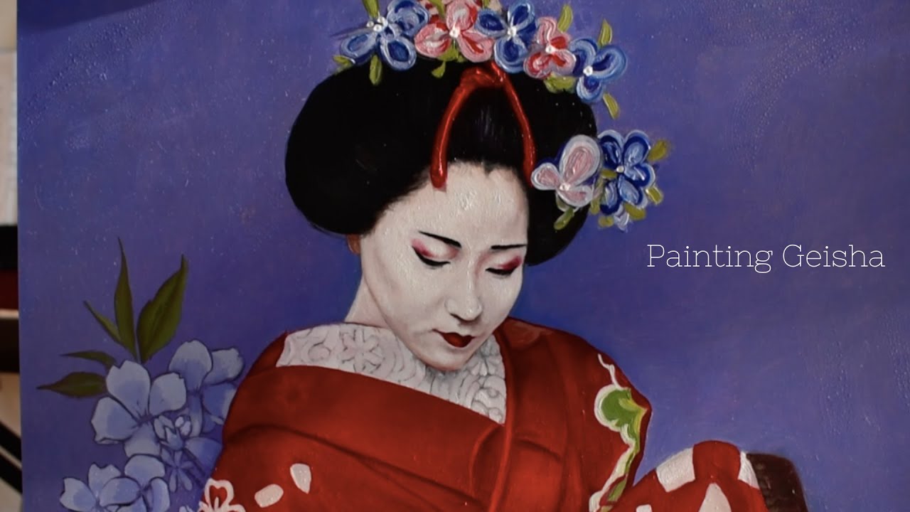 Painting geisha + OIL PAINTING TIMELAPSE