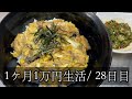 【1ヶ月1万円生活28日目】サバ缶を使った丼が簡単で美味しい
