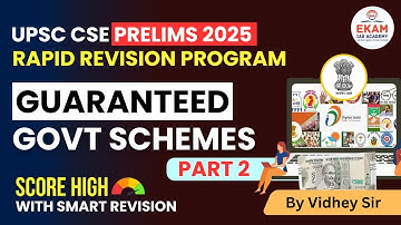 🎯 Guaranteed Government Schemes for UPSC Prelims 2025 | Rapid Revision Program (Part 2) | Vidhey Sir