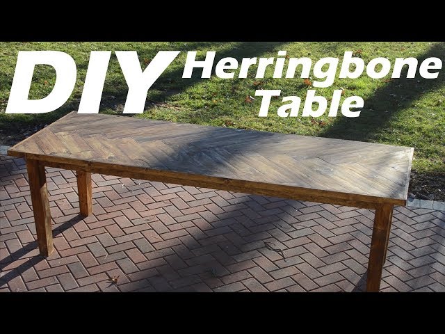 20 Full Build Herringbone Dinner Table 14 Steps With Pictures Instructables 20 Full Build Herringbone Dinner Table, Build A Dining Table Top