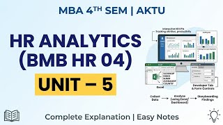 HR Analytics Unit 5 | MBA 4th Sem AKTU | HR Metrics & HR Dashboard in Excel