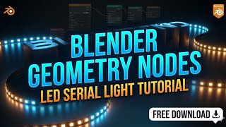 LED String Lights l Geometry Nodes  in Blender 4.0! #Blender3D  #GeometryNodes  #Lights
