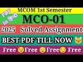 MCO 01 SOLVED ASSIGNMENT 2025 ll mco 01 solved assignment 2024-25 in Hindi || #ignoumco01 2025