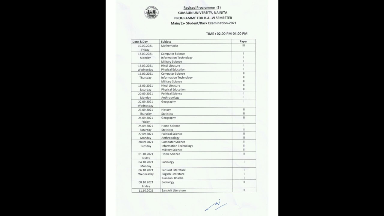 New Datesheet for B.A. 6th Semester 👆💭. 