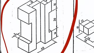 رسم_هندسي تدريب رسم مساقط من ايزومترك