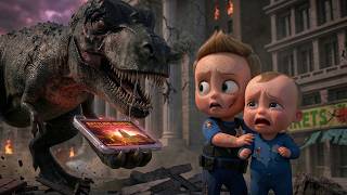 giant dino rescue adventure baby police vs rampage 3d cartoon