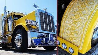 2024 Peterbilt 389 with exquisite laced fenders and lift bumper by Overdrive 1,845 views 1 month ago 2 minutes, 45 seconds