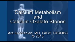 Calcium Metabolism And Calcium Oxalate Stones