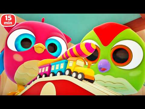 Hop Hop and Peck Peck Play with Vehicles and Slide Down the Toy Slide