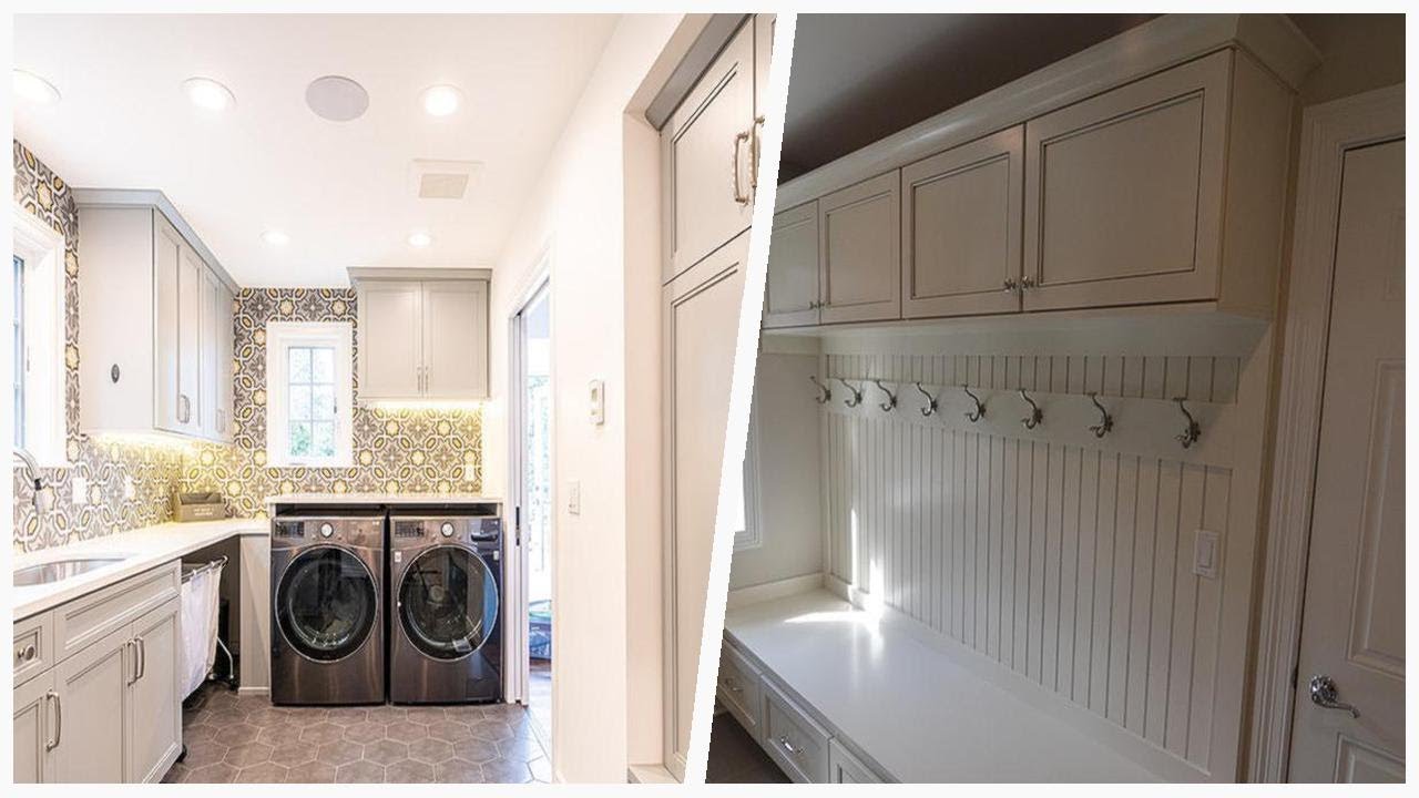 75 Laundry Room With Quartz Countertops And Gray Backsplash Design ...