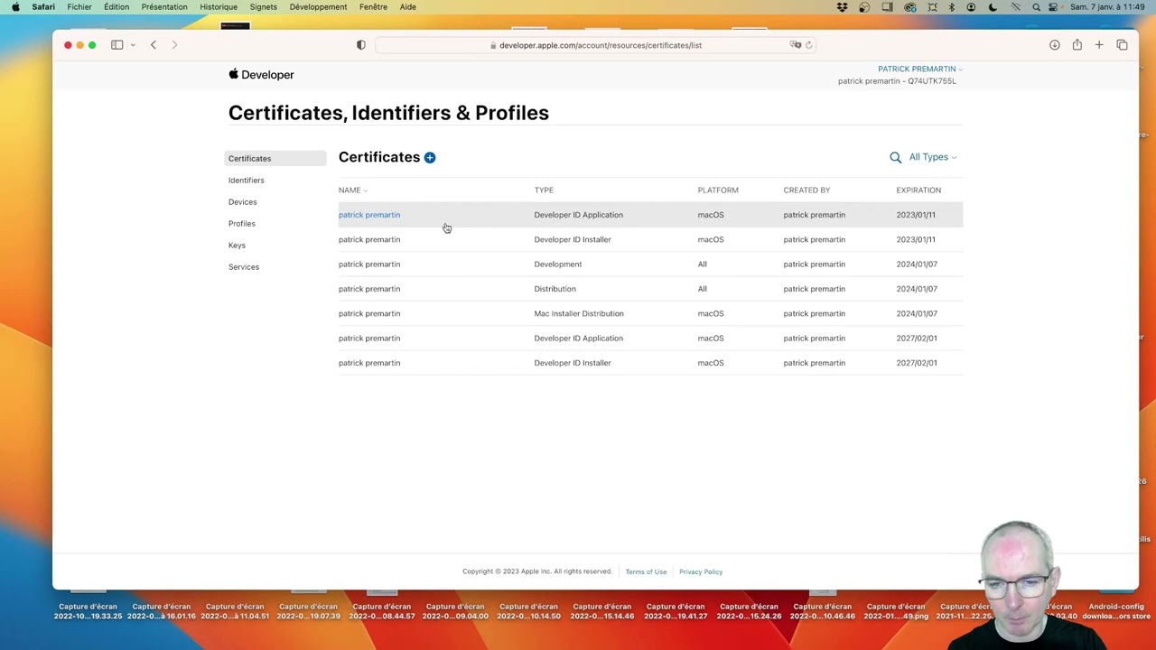 How do I renew my Apple Developer Certificates for macOS and iOS in 2023?