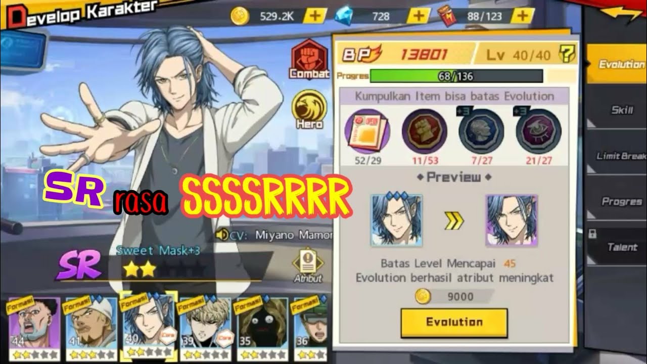 Hero SR up ke SSR. ' sweet mask '