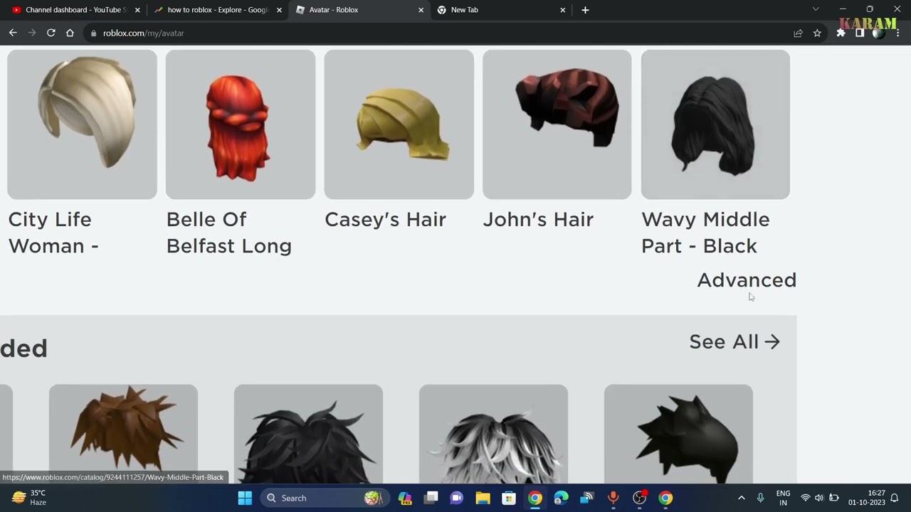 How to put on Multiple Hairs in Roblox Mobile 2023 #roblox #tutorial, Avatar Hair Tutorial