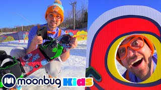 Blippi lernt Snowbaord fahren (im Mountain Creek Resort) | Cartoons | Blippi | Moonbug Kids Deutsch