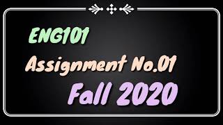 Eng 101 assignment no 1 | English 101 assignment